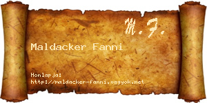 Maldacker Fanni névjegykártya
